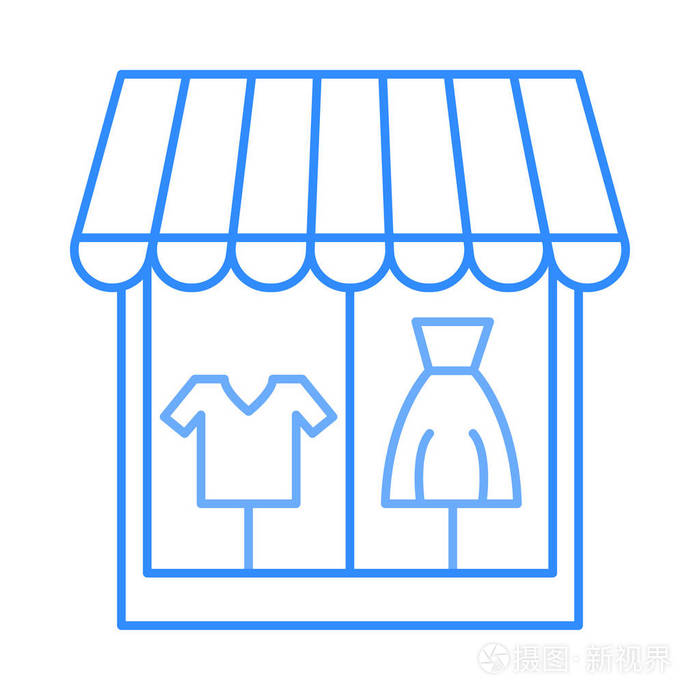 服裝商店櫥窗平面圖標(biāo)矢量圖插畫(huà) 提升零售視覺(jué)營(yíng)銷(xiāo)的利器